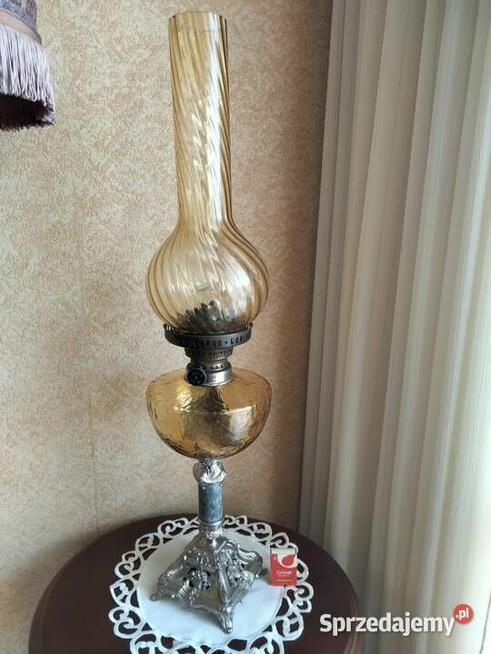 Stara duża 100% sprawna lampa naftowa, olejowa. 72cm