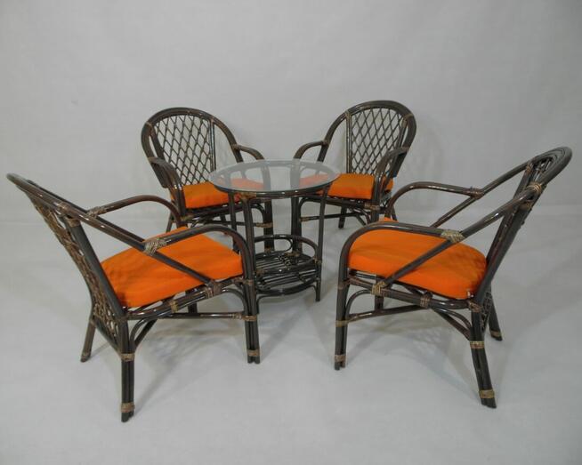 BAHAMA II zestaw ogrodowy rattanowy 4-OSOBOWY BRĄZ