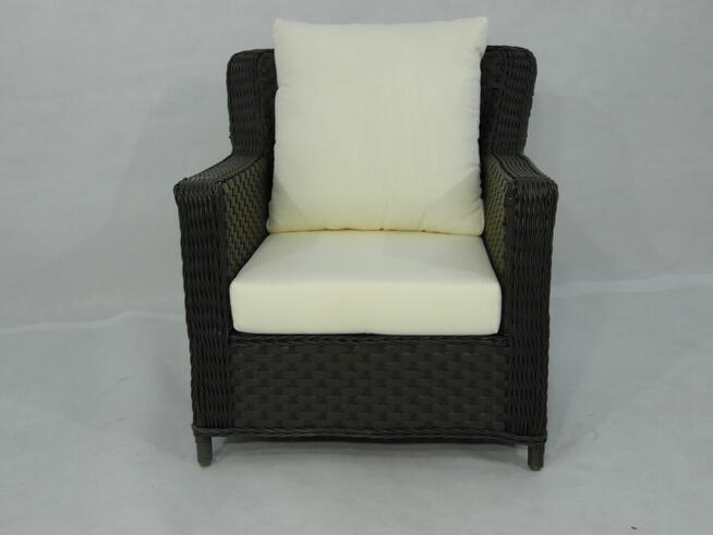 Meble ogrodowe z technorattanu kanapa fotele brązowe