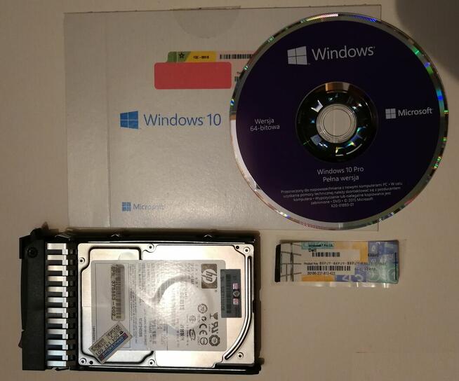 Dysk HP sata 72GB 2.5 cala hdd windows naklejka lic. sticker