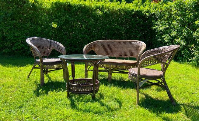 Meble ogrodowe z rattanu naturalnego - tulipan