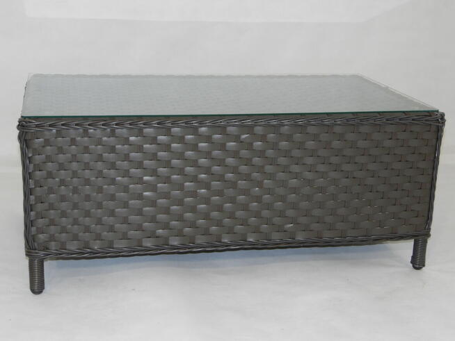 Meble ogrodowe z technorattanu kanapa fotele brązowe