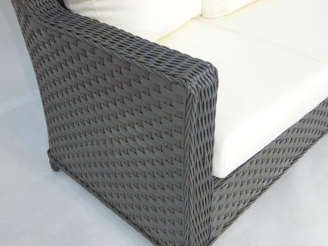 Meble ogrodowe z technorattanu kanapa fotele brązowe