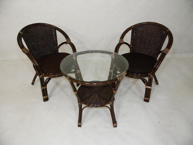 Komplet mebli ogrodowych z rattanu naturalnego - MIMOZA