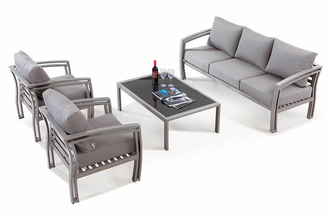 Zestaw mebli ogrodowych MAGNOLIA z technorattanu i aluminium