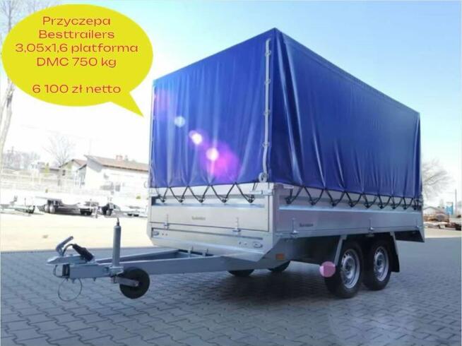 Besttrailers Przyczepa 305x160 DMC 750 kat B Platforma NOWA