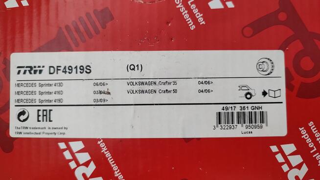 Tarcza hamulcowa TRW DF4919S