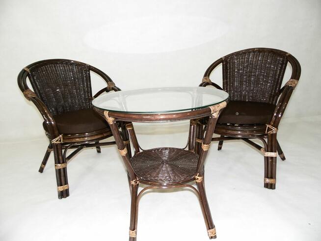 Komplet mebli ogrodowych z rattanu naturalnego - MIMOZA