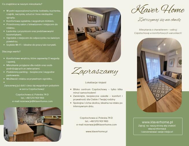 Wynajem Apartamentu z miejscem parkingowym - Częstochowa