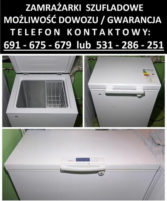 Zamrażarki - SKRZYNIOWE - różne wielkości/pojemności/gwar.