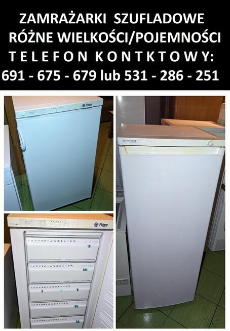 Zamrażarki - SZUFLADOWE - różne wysokości/pojemności