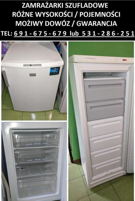 Zamrażarki - SZUFLADOWE - różne wysokości/pojemności