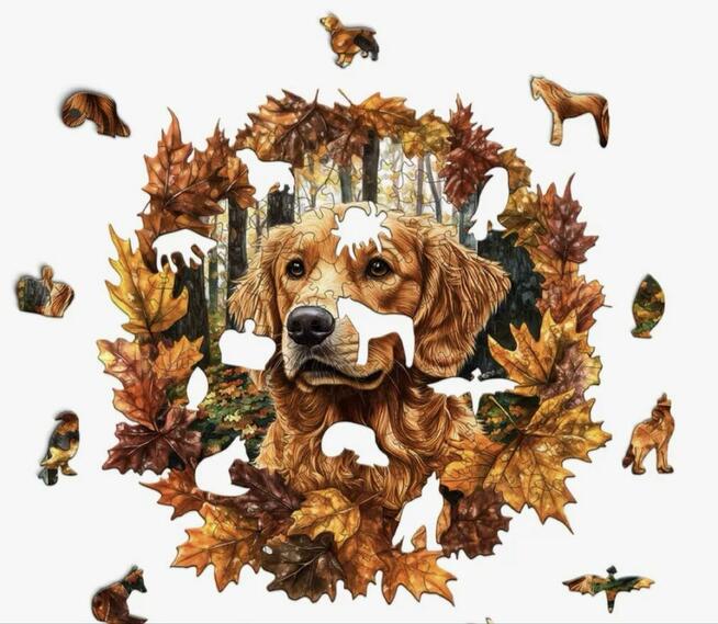 Drewniane puzzle „Golden Retriever” „Pies”