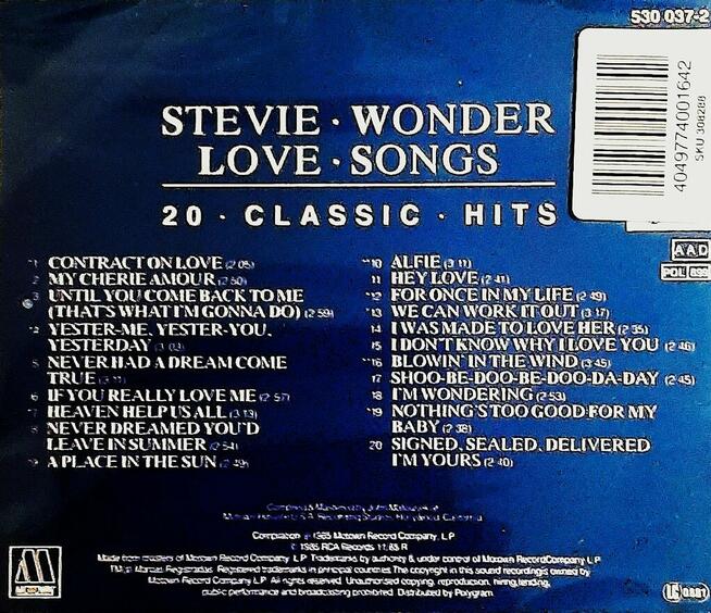 Wspaniały Album CD STEVIE WONDER Album Love Songs - 20 Class