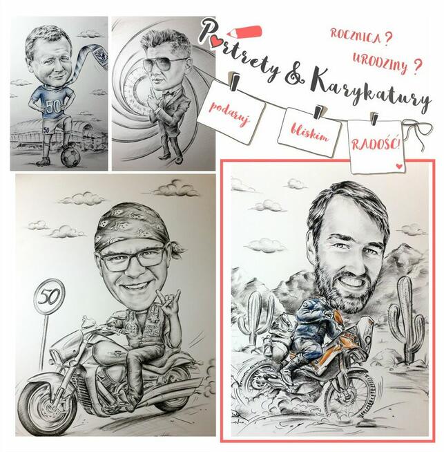 Portret Karykatura super PREZENT urodziny ślub rocznica