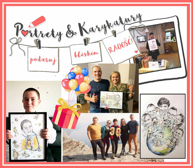 Portret Karykatura super PREZENT urodziny ślub rocznica