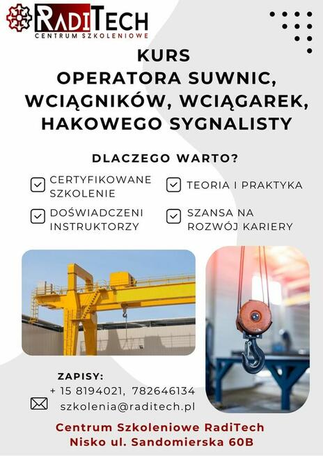 Kurs wózki widłowe, suwnice, podesty, spawanie, SEP i inne