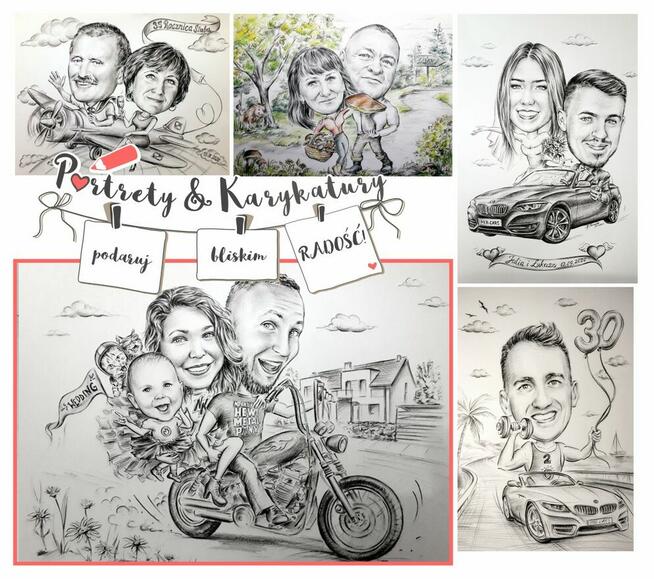 Portret Karykatura super PREZENT urodziny ślub rocznica