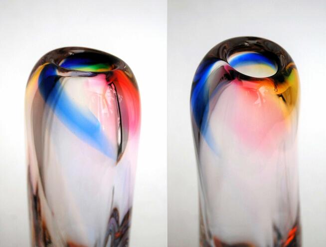 Wazon i popielniczka szkło kryształ Bohemia Czechy vintage