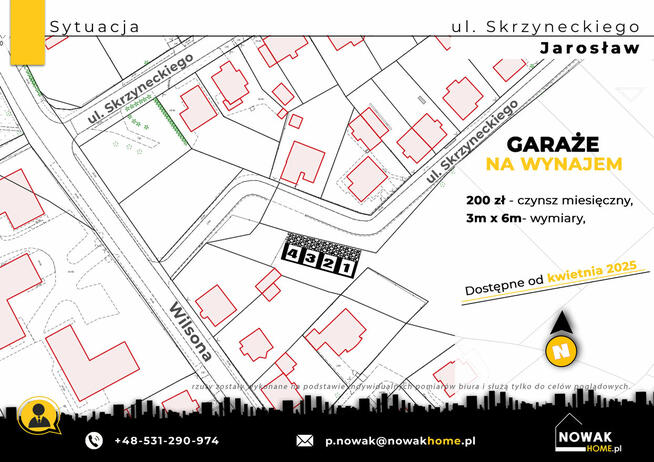 ul. Skrzyneckiego Jarosław. Garaże do wynajęcia