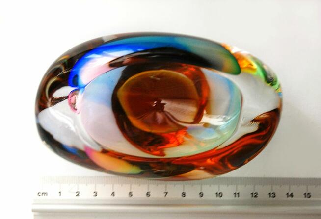 Wazon i popielniczka szkło kryształ Bohemia Czechy vintage