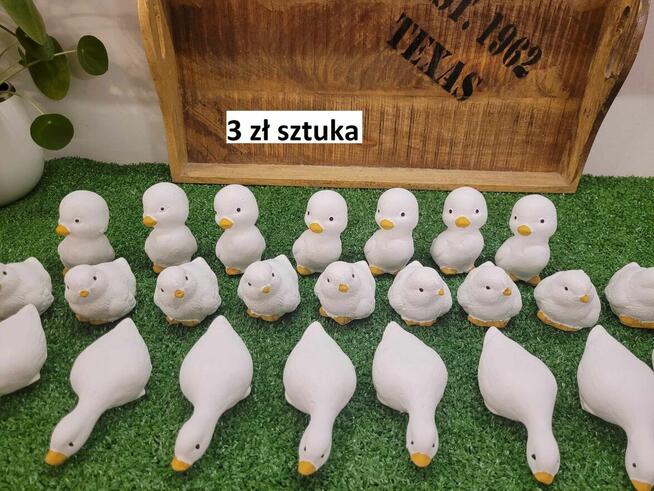 Mini kaczuszka gipsowa kaczka gęs baranek pisanka
