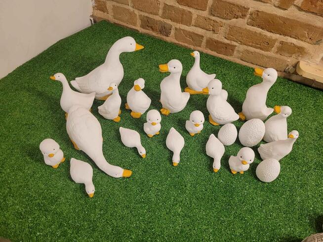 Mini kaczuszka gipsowa kaczka gęs baranek pisanka