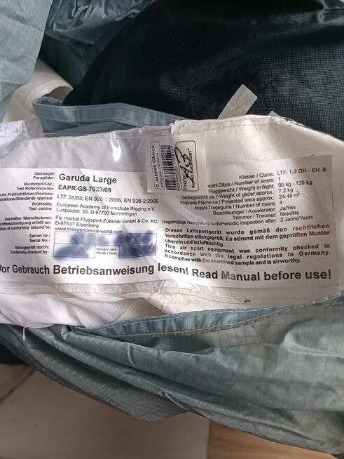 Komplet paralotniowy