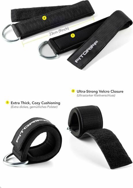 Fitgriff Komfortowe pętle na nogi do treningu fitness