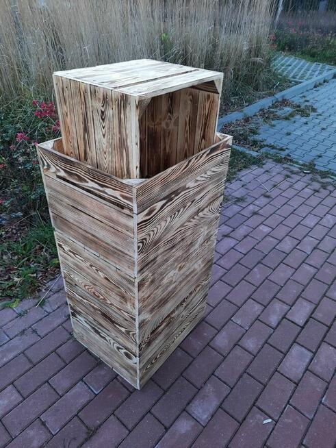 Skrzynka drewniana NUMER-2 opalana szlifowana 50×40×31