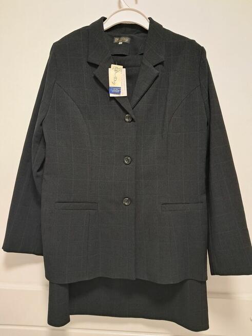 Żakiet ze spódnicą ciemnogranatowy, rozm.46, do sprzedania