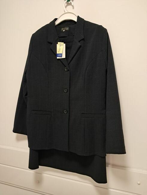 Żakiet ze spódnicą ciemnogranatowy, rozm.46, do sprzedania