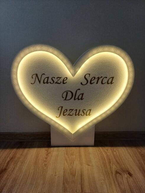 Serce z oświetleniem dekoracja Pierwsza Komunia