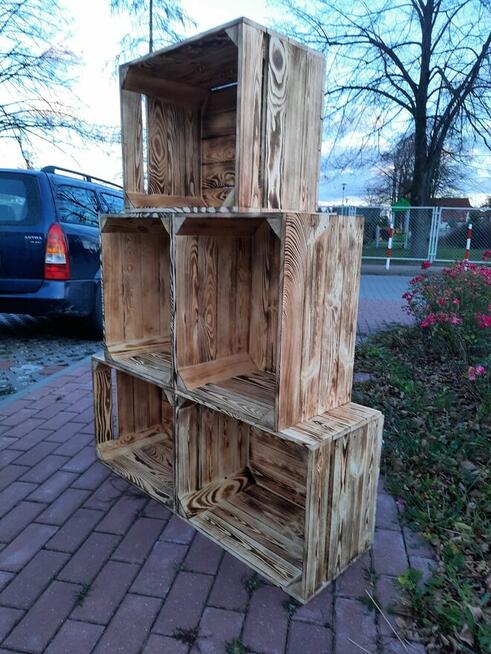 Skrzynka drewniana NUMER-2 opalana szlifowana 50×40×31