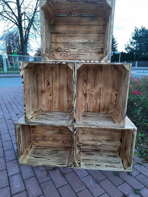 Skrzynka drewniana NUMER-2 opalana szlifowana 50×40×31