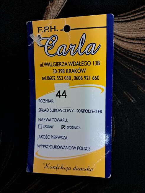 Spódnica czarna w beżowe wzory, rozm.44, do sprzedania