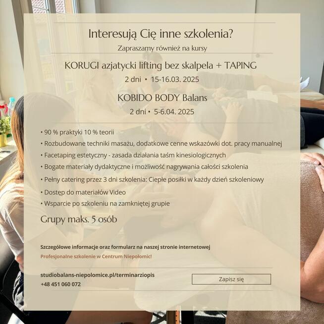 PROFESJONALNE KURSY SZKOLENIA KOBIDO KORUGI KOBIDO BODY