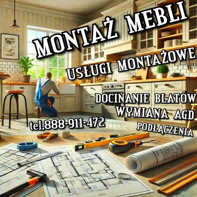 Skręcanie_MONTAŻ MEBLI→Docinanie_Wymiana blatów/AGD_poprawki