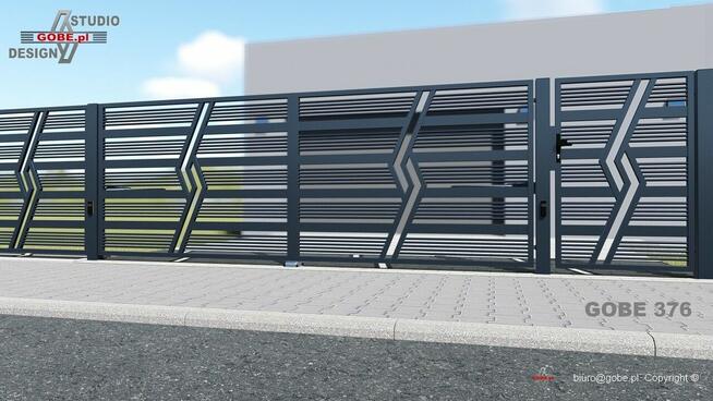Brama skrzydłowa, nowoczesne ogrodzenia panelowe, balustrady