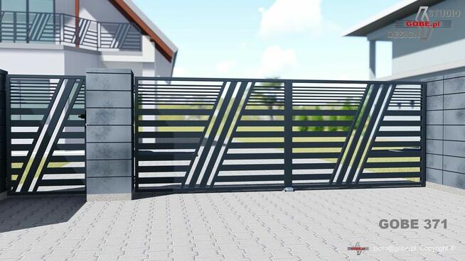 Brama skrzydłowa, nowoczesne ogrodzenia panelowe, balustrady