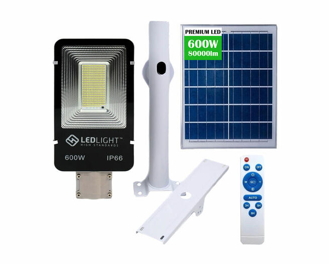 Lampa Solarna MOCNA Uliczna Czujnik Pilot 600W LED - Vogler