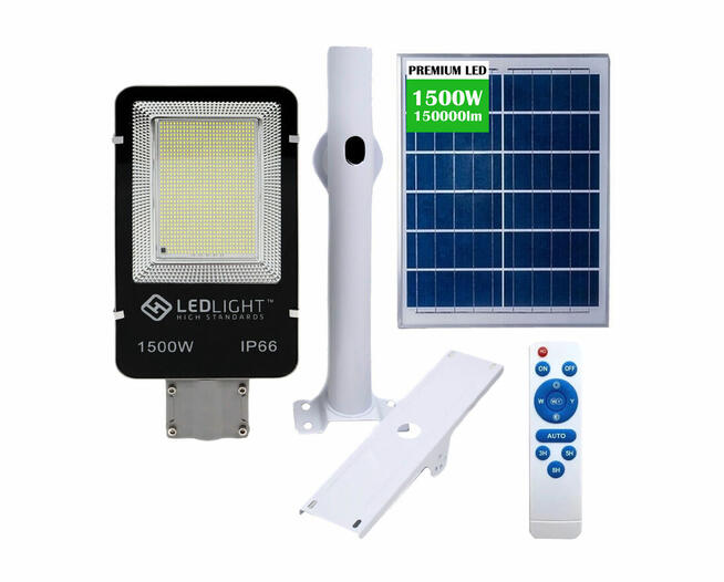 Lampa Solarna Uliczna MOCNA Czujnik Pilot 1500W LED - Vogler