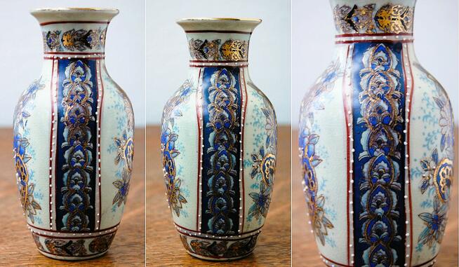 Chiński wazon ręcznie malowany, złocony, ceramika, Chiny