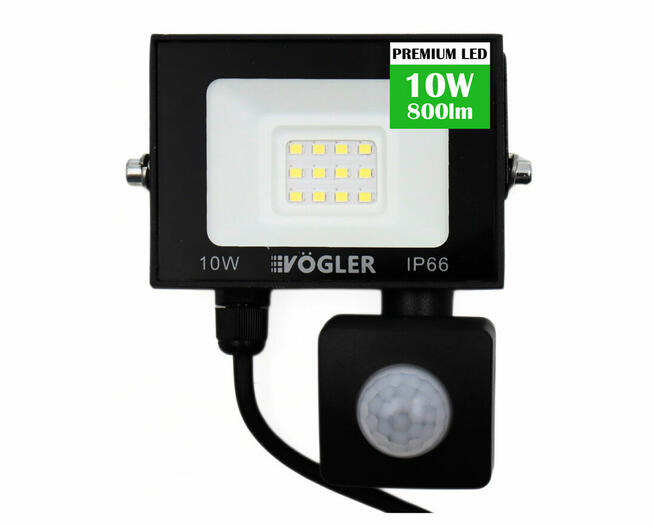 Naświetlacz z czujnikiem ruchu LED Lampa 10W Vogler