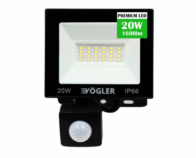 Naświetlacz z czujnikiem ruchu LED Lampa 20W Vogler