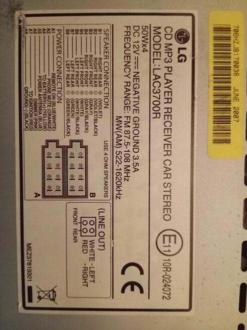 Radio samochodowe LG