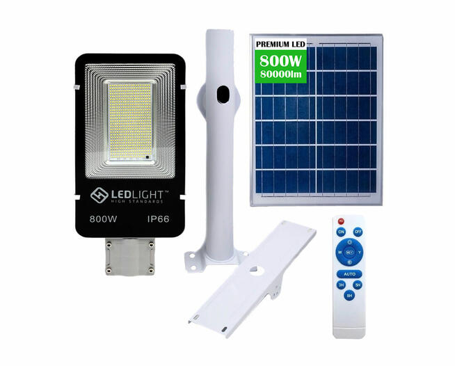 Lampa Solarna Uliczna MOCNA Czujnik Pilot 800W LED - Vogler
