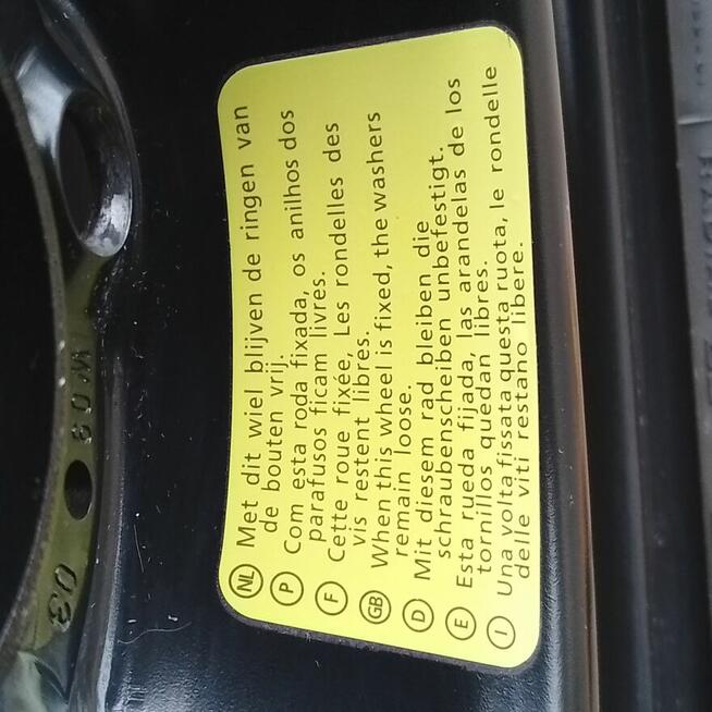 Koło zapasowe dojazdowe Peugeot 607