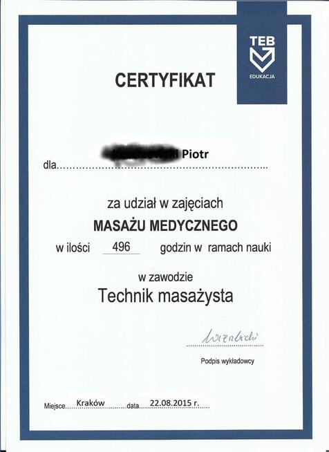 Masaże lecznicze i relaksacyjne całego ciała