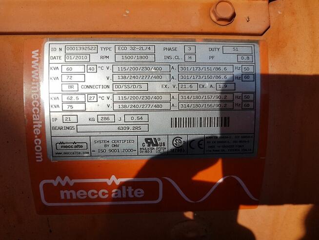 Agregat Prądotwórczy Prądu Generator Automat FOGO 60kVA 48KW